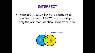 33 SQL INTERSECT  INTERSECT VS INNER JOIN [upl. by Nohsad]