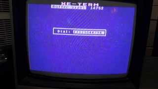 Connect an Atari 800XL to a dialup BBS in 2014 XM301 300 baud modem XE TERM LORD [upl. by Ayekam]