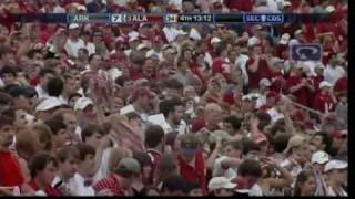 Terrance Cody Blows Up Arkansas Defensive Line for Ingram Touchdown 2009 [upl. by Aljan]