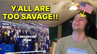 American reacts to Europes FUNNIEST Football Chants [upl. by Antonius]