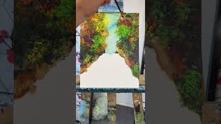 Malowanie skraju kolorowego lasu painting artoilpainting landscape forest froyou [upl. by Ernald]