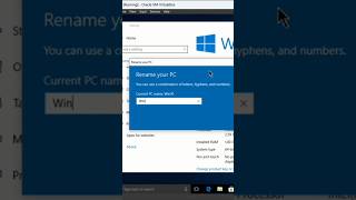 Change Computer Name hostname in Windows shorts [upl. by Aiuoqes]