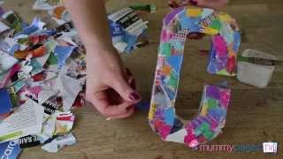 How To Decopague A Cardboard Letter [upl. by Lhadnek89]