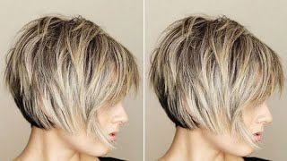 How to Short layered bob haircut Step by step tutorial for women [upl. by Cuthburt803]