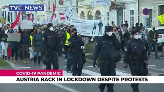 LATEST Austria Back In Lockdown Despite Covid19 Protests [upl. by Aonian]