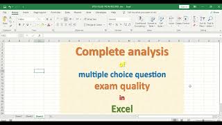 Complete analysis of multiple choice question exam quality in Excel [upl. by Eart329]