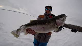 Ontario ice fishing season Manitoulin Island rainbow trout [upl. by Neilla]