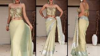 How To Set Saree Pallu At The Waist For Photoshoot [upl. by Delaney]