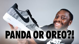 Air Force 1 Flyknit 20 Black White On Foot Sneaker Review QuickSchopes 686 Schopes AV3042 001 Oreo [upl. by Anairam45]