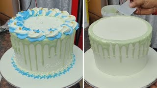 Simple and Esay Design Cake  Nozzle Design Cake Idea [upl. by Holle]