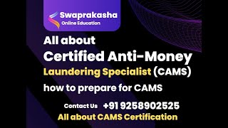 CAMS Certificate  Certified Anti Money Laundering Specialist  Complete details  How to pass CAMS [upl. by Amelina]