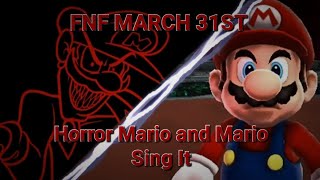 Super Vs Horror FNF March 31st But Horror Mario and Mario Sing It A Remaster Cover [upl. by Elatan]