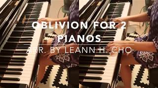 Two Pianos Astor Piazzolla  Oblivion Sheets악보 [upl. by Alliuqet]