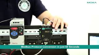 Convert Modbus RTU to Modbus TCP Protocol in 60 seconds with Moxa MB3000 Series Modbus Gateway [upl. by Ohploda]