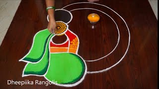 New Year Special Freehand Muggulu  Happy New Year Rangoli 2023Sankranthi Muggulu [upl. by Nad]