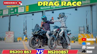 Drag race ns200 vs rs200 💪🔥 ns vs rs power 💪 Rishu rider 2 [upl. by Elacim]