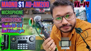 Maono S1 AU AM200 Microphone Combo Pack  Osaka OS576 video light  Luucco handheld  Pro mic stand [upl. by Fogarty]