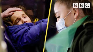 This girl has dislocated her leg but pops it back into place 😱  Ambulance  BBC [upl. by Olbap]