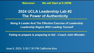 2024 UCLA Leadership Lab 2  The Power of Authenticity [upl. by Arua]