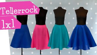 Tellerrock nähen 1x1  unterschiedliche Rockformen konstruieren  Rock Circle Skirts  mommymade [upl. by Nalak461]