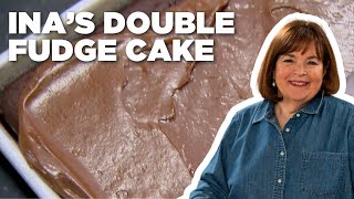 Ina Gartens Double Fudge Cake with Chocolate Buttercream  Barefoot Contessa  Food Network [upl. by Lindy]