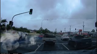 Aussiecams  Just add water and holden driver cant help themselves then crashes Geebung QLD [upl. by Edison]