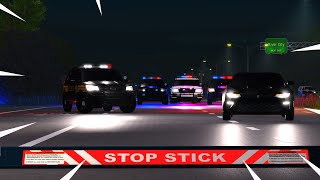 DRUNK DRIVER PURSUIT ON THE HIGHWAY TERMINATES WITH SPIKE STRIPS ERLC Realistic Roleplay [upl. by Eleynad]