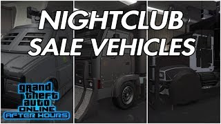 GTA ONLINE  NIGHTCLUB SALE VEHICLES [upl. by Notsae]