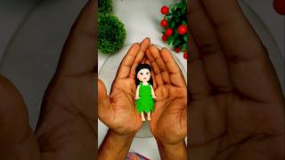 Gorgeous little barbie doll frock making video with clay  shorts  youtubeshorts  viralvideo [upl. by Melliw925]