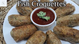 Fish Croquettes Recipe  Party Snacks Recipes  Smoky Fish Croquettes Recipe by FARBILRAS KITCHEN [upl. by Gibbon]