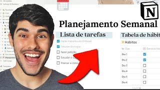 Planejamento semanal com Notion II Estuda Pedro [upl. by Iren]