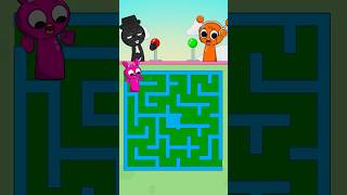 New Maze Challenge Who Can Beat With Oren vs Black  Incredibox Sprunki animation [upl. by Noma908]