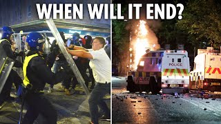 Shocking footage shows mob rampage across UK as cops threaten to use WATER CANNONS on rioters [upl. by Worthy]