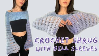 How To Crochet A Shrug  Crochet Sleeves Tutorial [upl. by Tyne147]