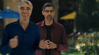 Craig Federighi Runs to GoogleIO [upl. by Noeruat660]