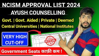 NCISM Approval List 2024 BAMS  BUMS  BSMS  Govt Seats Decreased  Ayush Counselling 2024 bams [upl. by Pan]