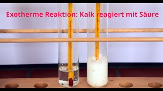 Exotherme Reaktion II Kalk reagiert mit Schwefelsäure [upl. by Zeeba]