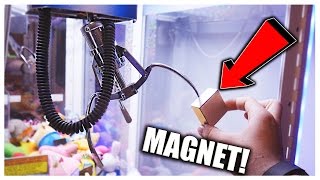 CAN YOU HACK A CLAW MACHINE WITH A MAGNET  Arcade Hacks [upl. by Anahsat]