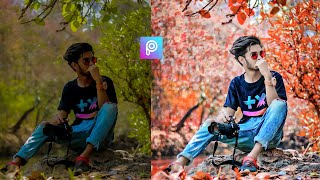 Picsart Background Colour Change  Picsart Moody Orange Editing [upl. by Borrell289]