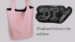 Nähanleitung Einkaufstasche Beuteltasche Tasche Beutel selber nähen DIY Schnittmuster kostenlos [upl. by Auqinaj]