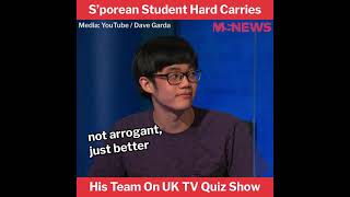 Singaporean Student Hard Carries His Team On UK TV Quiz Show [upl. by Preuss]