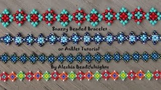 Snazzy Beaded Bracelet or Anklet Tutorial [upl. by Nad220]