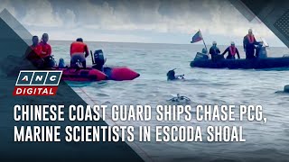 Chinese Coast Guard ships chase PCG marine scientists in Escoda Shoal  ANC [upl. by Ambros]