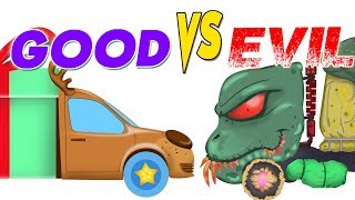 Good vs Evil Delivery Truck Battle  Vehicle Battles  Christmas Special  Kids Show [upl. by Herriott]