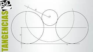 Circunferencia tangentes exteriores a otra circunferencia y a una recta conocido el radio [upl. by Occer100]