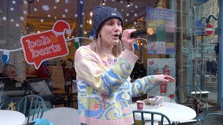 Mercy performed by Ailsa Black busking on Perth High Street during 2022 Christmas Lights Festival [upl. by Etteuqal855]