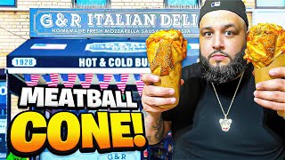 NEW YORK CITY BEST ITALIAN FOOD DELI  ITALIAN ICE CREAM CONE MADE OF MEAT BALLS  MUST TRY [upl. by Alford399]