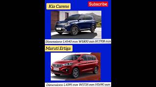 Kia Carens vs Maruti Ertiga Car Comparision  Engine Power Torque Dimensions  Carens vs Ertiga [upl. by Nautna]