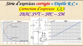 Série dexercice corrigée 3 dipôle RC correction des exercices 123 pour 2 BAC SVT SPC SM [upl. by Annasiul889]