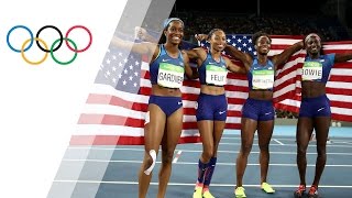 USA Womens 4x100m Relay wins gold [upl. by Sualakcin]